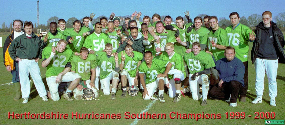 Hertfordshire Hurricanes, Southern Champions 1999–2000 (text on the photo)