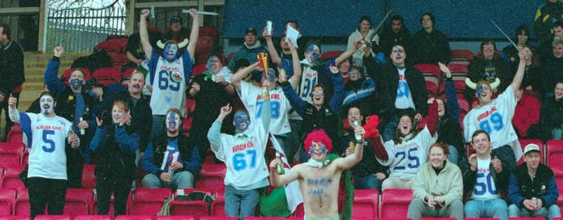 College Bowl XIII, 21 March 1999, Loughborough Aces v Hertfordshire Hurricanes: The Aber supporters.