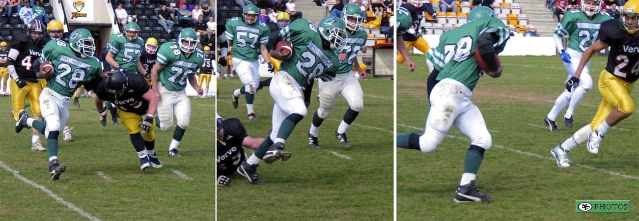 College Bowl XVII, Hertfordshire Hurricanes v Stirling Clansmen, 30 March 2003: a three-frame run by the Hurricanes' #28