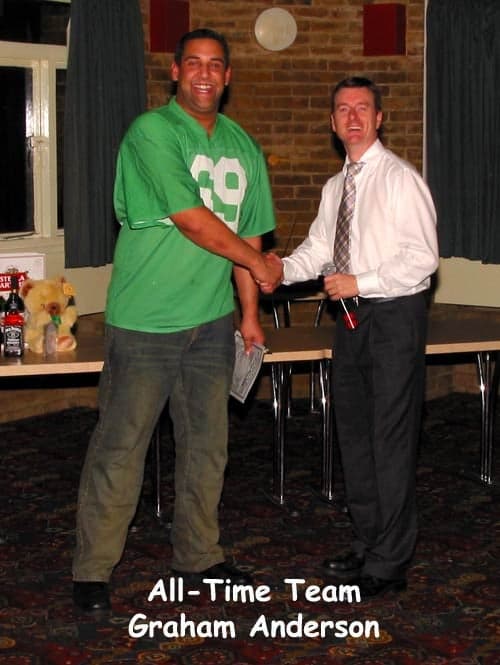All-Time Team: Graham Anderson (text on the photo), Rookies and Legends Evening 2002